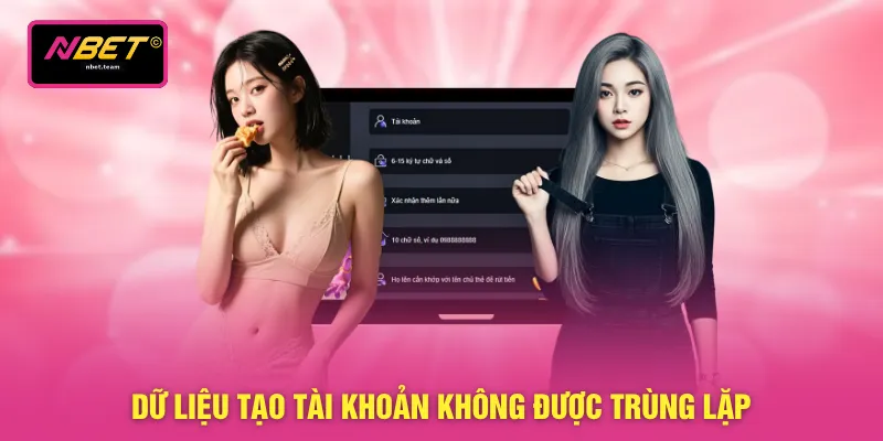 Dữ liệu tạo tài khoản không được trùng lặp